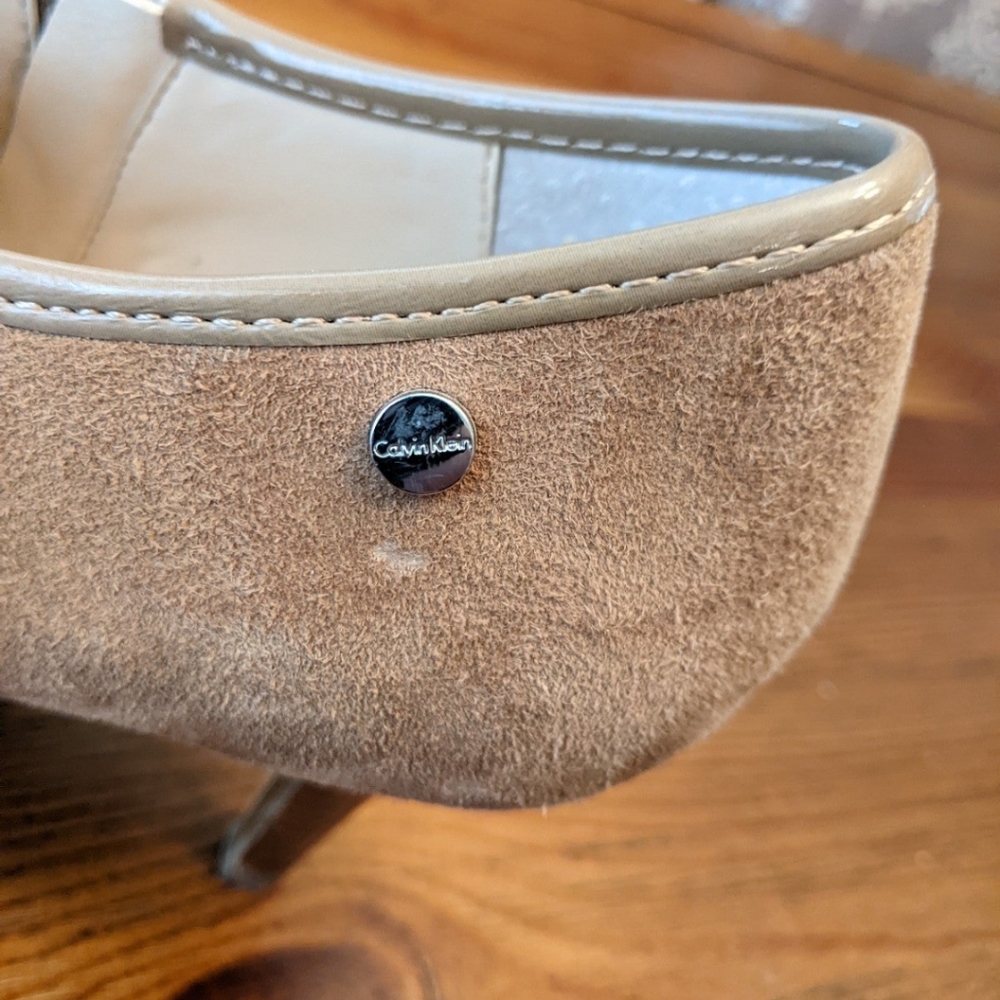 Calvin Klein high heeled booties tan women's 8 - Picture 3 of 7